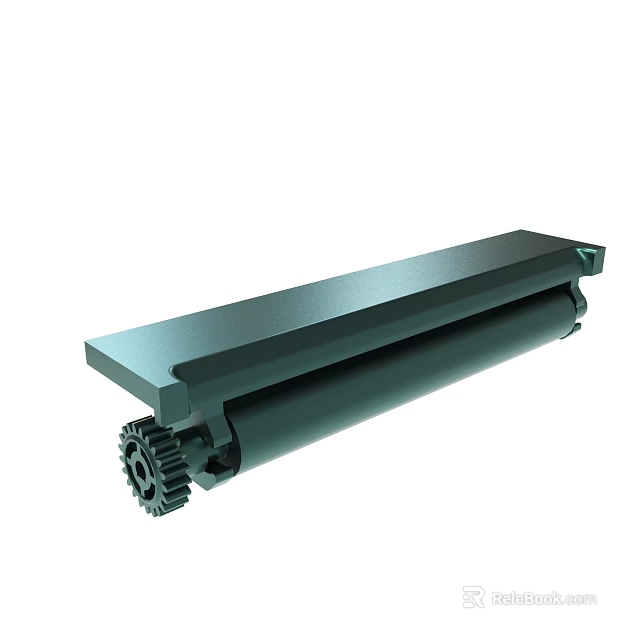 Black Industrial Mechanical Part Featuring Gear Mechanism And Roller Structure Design 3d model 