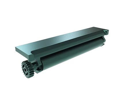 Black Industrial Mechanical Part Featuring Gear Mechanism And Roller Structure Design 3d model