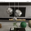 Modern Transparent Spherical Pendant Lights Hanging In Stylish Living Room With White Walls And Sofa