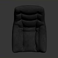 Black Leather Padded Chair With Metal Round Base And Modern Design
