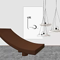 Modern Lounge Chair in Contemporary Interior with Artwork and Pendant Lights