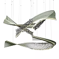 Unique Modern Abstract Chandelier With Intricate Curved Lines And LED Lights For Contemporary Luxury Spaces