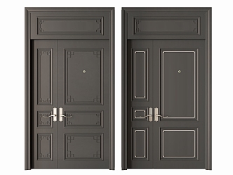 New Chinese style door 3d model