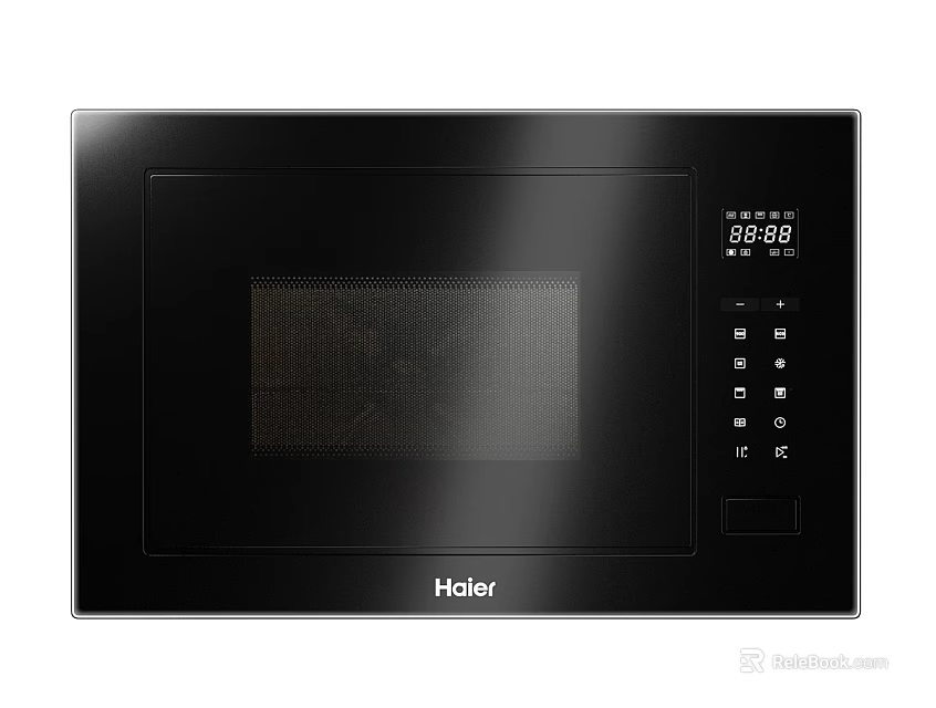 Haier Black Microwave Oven with Digital Display and Control Panel as Modern Kitchen Appliance 3d model 