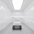 Modern SPA Sauna Interior Design With Massage Bed And White Sleek Decor 3d model