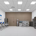Spacious Bright Modern Monitoring Control Office With Large Multi Screen Video Wall And Standard Workstations