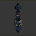 Futuristic Blue Motorcycle With Red Accents Transparent Windshield And Streamlined Design