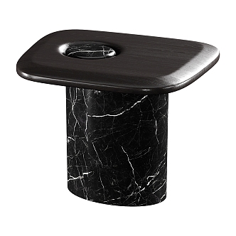 Rita Side Table Solid Wood Side Table Marble Side Table 3d model