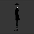 Western Style Men's Outfit With Black Hat Long Coat Vest And Boots