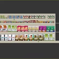 Well Organized Retail Display Shelf With Colorful Packaged Pet Food Products