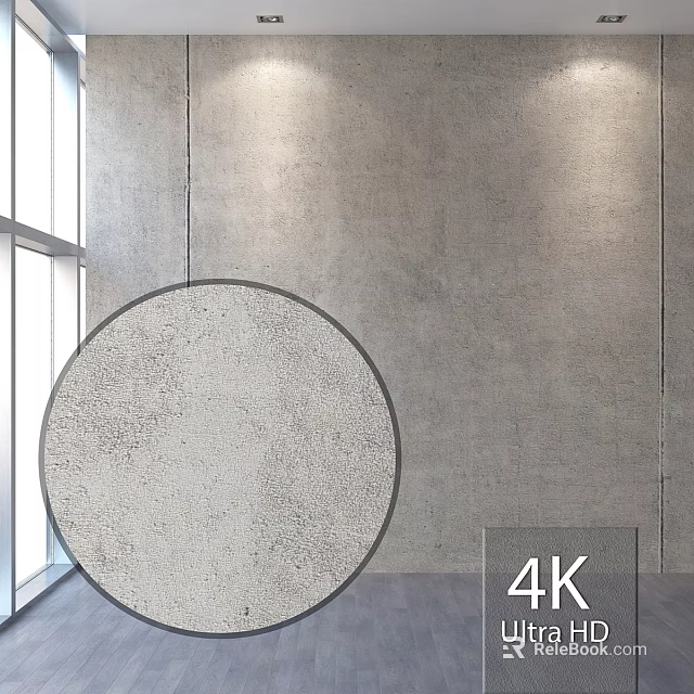 Circular Decorative Component On Grey Wall With Window And 4K Quality 3d model 