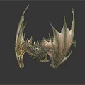 Mythical 3D Dragon Model With Detailed Wings Scales And Aggressive Pose 3d model