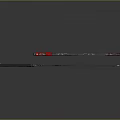 Modern Decorative Blade With Black Handle Red Patterns And Reflective Surface