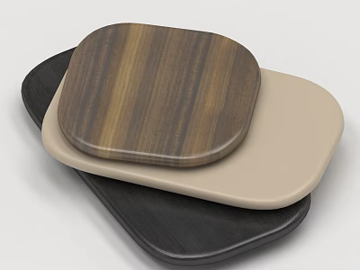 Modern Stacked Coffee Tables With Black Wood Grain And Beige Finishes 3d model