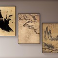 New Chinese-style Chinese-style Hanging Painting Study Room Hanging Painting Tea Room Hanging Painting Living Room Hanging Painting Office Hanging Painting 3d model