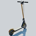 Modern Yellow And Black Scooter With Black Handlebar And Two Wheels