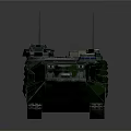 Armored Green Camouflage Military Vehicle With Tracked Chassis And Top Antennas