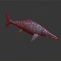 Blue Ichthyosaur With White Spots And Long Snout In Prehistoric Ocean