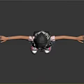 Anime Style 3D Girl Model With Pink Top Denim Skirt And Pink Sneakers
