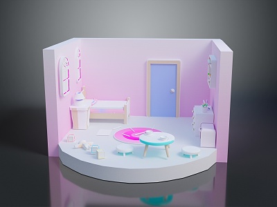 Cartoon Bedroom Cartoon Room Game Bedroom Children Bedroom Creative Bedroom Animation Bedroom 3d model