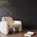 Modern Single Sofa Chair Fabric Sofa Casual Sofa 3d model