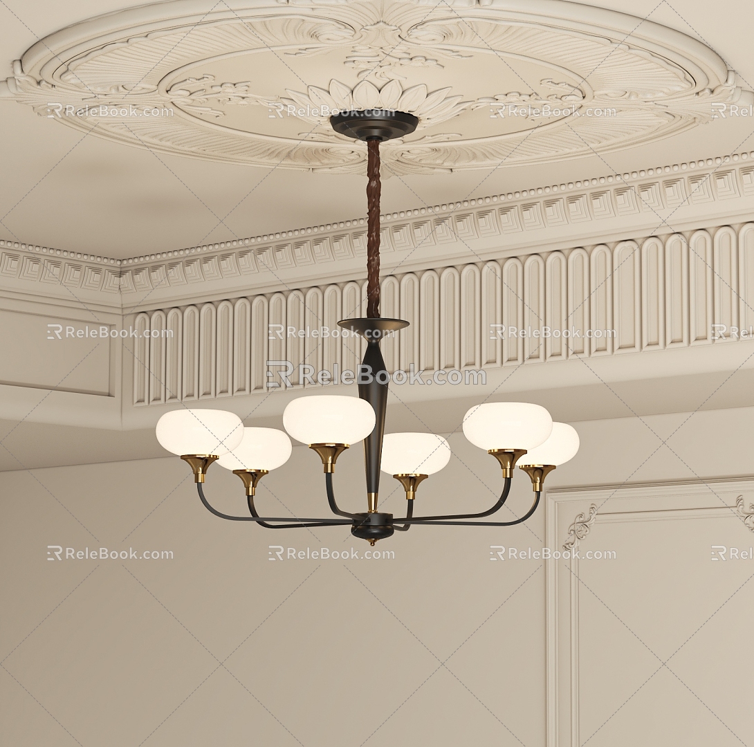 French Vintage Chandelier 3d model