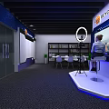 BEYOND MAX Exhibition Booth With Large Screen Ring Light And Modern Seating Area