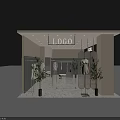 Modern Clothing Store Interior With Glass Doors Mannequins Green Plants And Recessed Lighting