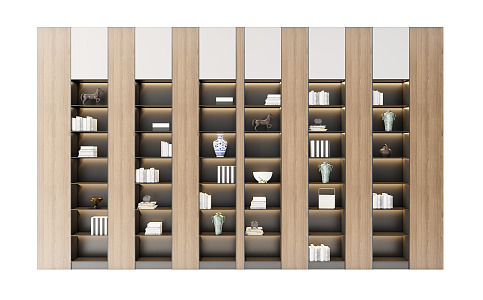 Modern bookcase 3d model