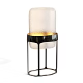 Modern Floor Lamps With Frosted Glass Shades Black Metal Stands And Warm Light