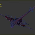 Vibrant Red Purple Winged Dragon Sculpture Detailed 3D Fantasy Art Model