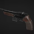 Vintage Handgun Design With Wooden Grip Metal Barrel And Magazine Components
