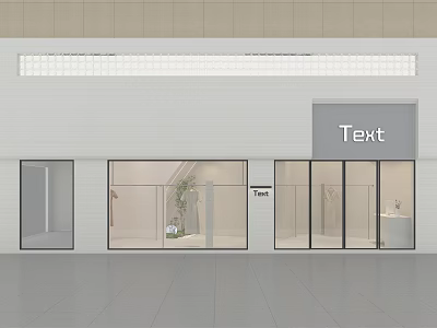 Modern Clothing Store With Glass Front Windows Fashion Displays And Plants 3d model