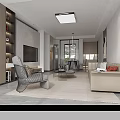 Modern Living Dining Room Interior With Sofa Coffee Table TV And Chandelier
