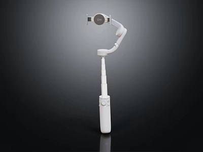 White Handheld Gimbal Stabilizer With Adjustable Arm For Smartphone Camera Stable Shooting 3d model