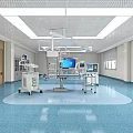 School Medical Training Operating Room With Surgical Lights And Modern Medical Equipment