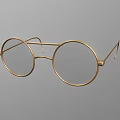 Elegant Golden Round Frame Glasses Fashion Jewelry Accessory With Sleek Design