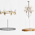 Modern Chandeliers with Diverse Designs Glass Balls Metal Frames and Wooden Structures
