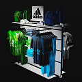 Adidas Retail Display Rack With Backpacks Shirts And Socks For Store