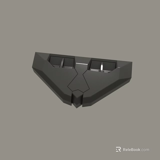 Detailed Black Geometric Mechanical Part 3D Model With Structural Design Elements 3d model