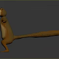 Cute Anthropomorphic Squirrel Character Standing With Outstretched Arms 3D Art Design 3d model
