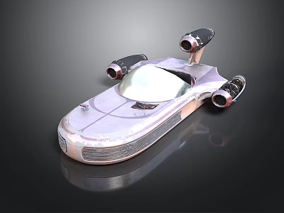Futuristic Aerospace Vehicle 3D Model With Sleek Metallic Exterior And Rear Thrusters 3d model