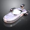 Futuristic Aerospace Vehicle 3D Model With Sleek Metallic Exterior And Rear Thrusters