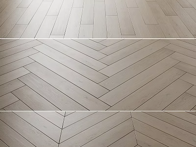 Stylish Hardwood Flooring With Various Installation Patterns 3d model