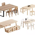 Simple Design Wooden Children's Table With Various Styles And Matching Chairs Stools