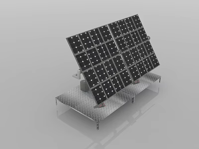 Solar Panel Installation With Adjustable Mounting Bracket For Renewable Energy Use 3d model