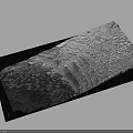 Gray Textured Rectangular Decorative Panel With Wavy Surface And Black Base 3d model
