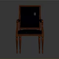 Elegant Wooden Frame Chair With Gray Cushion And Armrests For Home Living