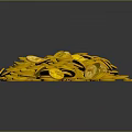 Pile Of Shiny Golden Coins With Round Shape And Smooth Surface On Dark Background