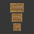 Three Wooden Stools of Different Sizes with Textured Surface and Modern Design